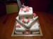 Svatební dort - růže a hortenzie